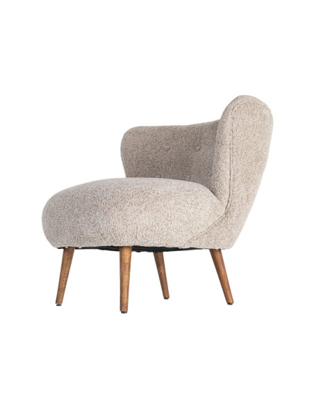Fauteuil beige sans accoudoirs en tissu 78x77x72 cm Belorio Ixia - 8