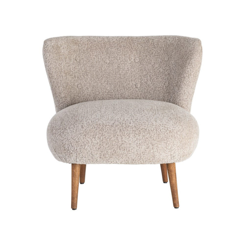 Fauteuil beige sans accoudoirs en tissu 78x77x72 cm Belorio Ixia - 9