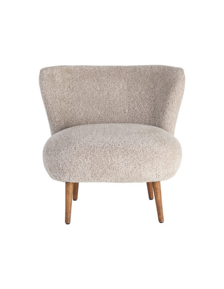 Fauteuil beige sans accoudoirs en tissu 78x77x72 cm Belorio Ixia - 9