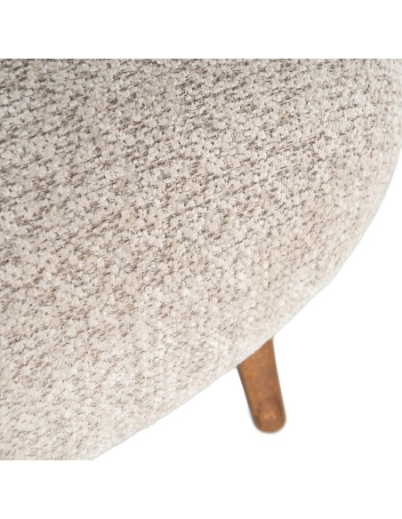 Fauteuil beige sans accoudoirs en tissu 78x77x72 cm Belorio Ixia - 10