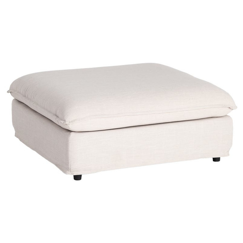 Pouf XXL beige en tissu 100x100x42 cm Neresso Ixia - 1