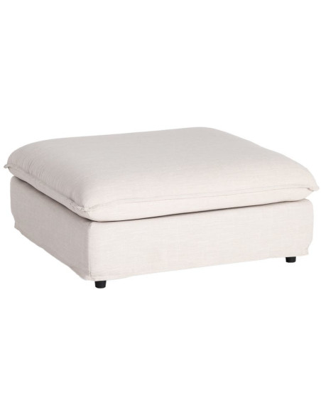 Pouf XXL beige en tissu 100x100x42 cm Neresso Ixia - 1