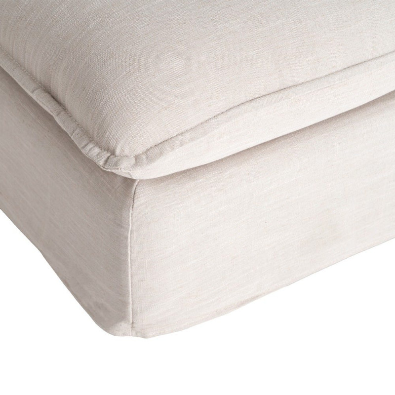 Pouf XXL beige en tissu 100x100x42 cm Neresso Ixia - 3