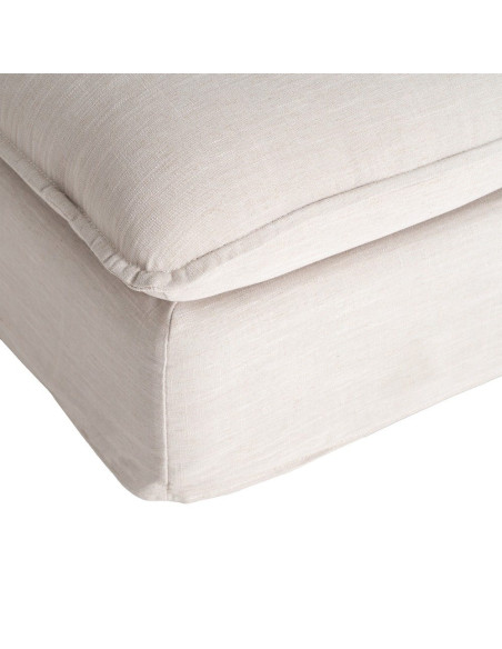 Pouf XXL beige en tissu 100x100x42 cm Neresso Ixia - 3