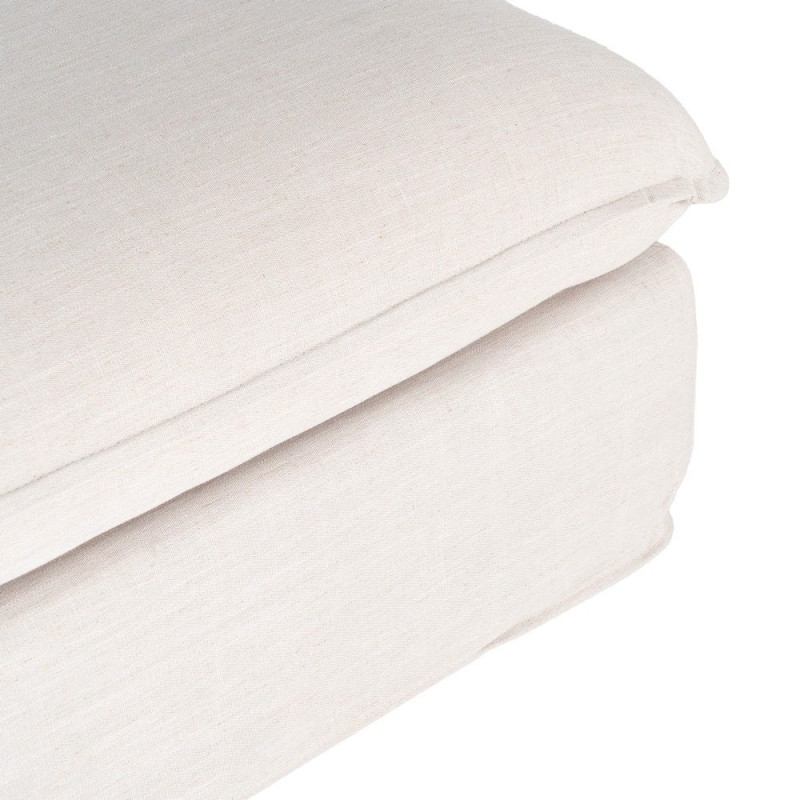 Pouf XXL beige en tissu 100x100x42 cm Neresso Ixia - 4