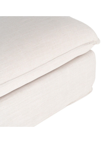 Pouf XXL beige en tissu 100x100x42 cm Neresso Ixia - 4