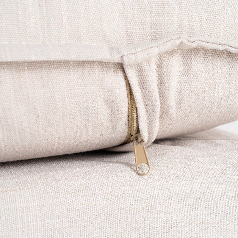 Pouf XXL beige en tissu 100x100x42 cm Neresso Ixia - 5