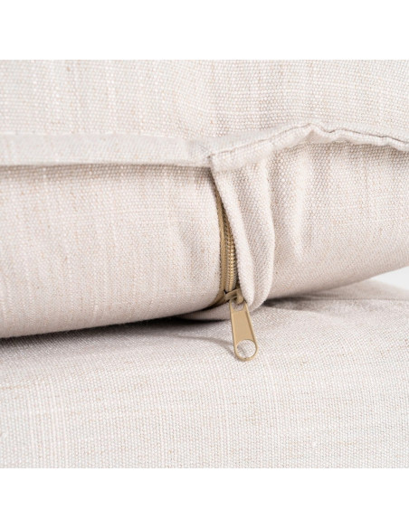 Pouf XXL beige en tissu 100x100x42 cm Neresso Ixia - 5