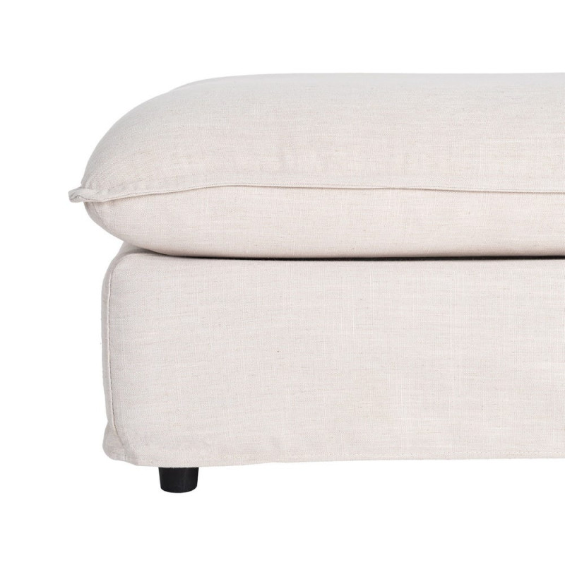 Pouf XXL beige en tissu 100x100x42 cm Neresso Ixia - 6