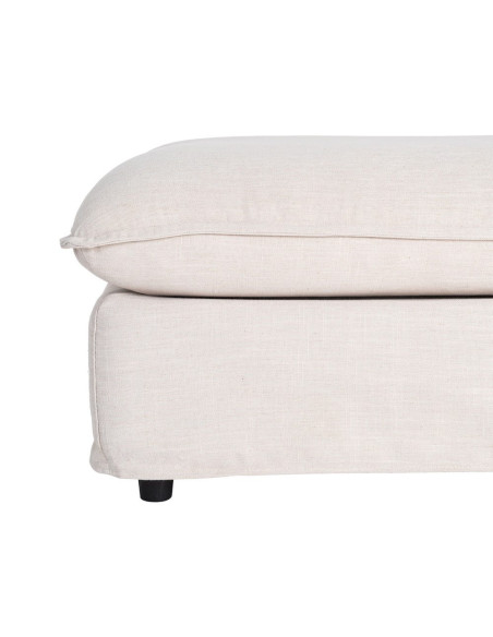 Pouf XXL beige en tissu 100x100x42 cm Neresso Ixia - 6