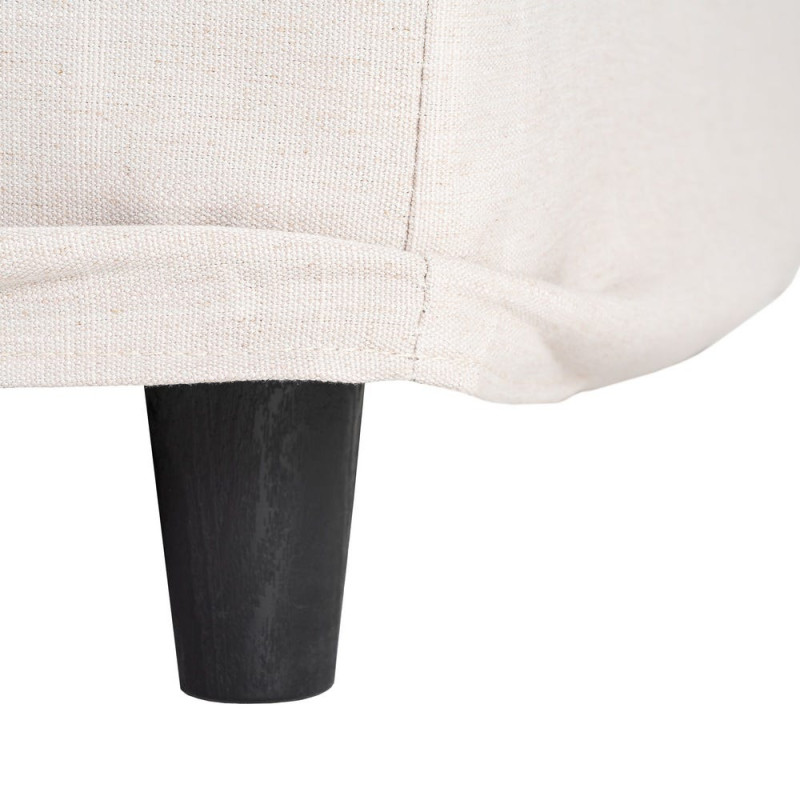 Pouf XXL beige en tissu 100x100x42 cm Neresso Ixia - 7