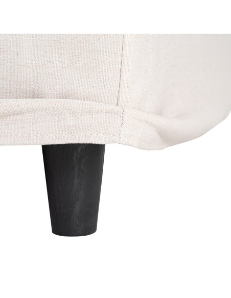 Pouf XXL beige en tissu 100x100x42 cm Neresso Ixia - 7