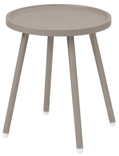 Table d’appoint ronde taupe en polypropylène et acier Ø40x45 cm Silulia  - 1