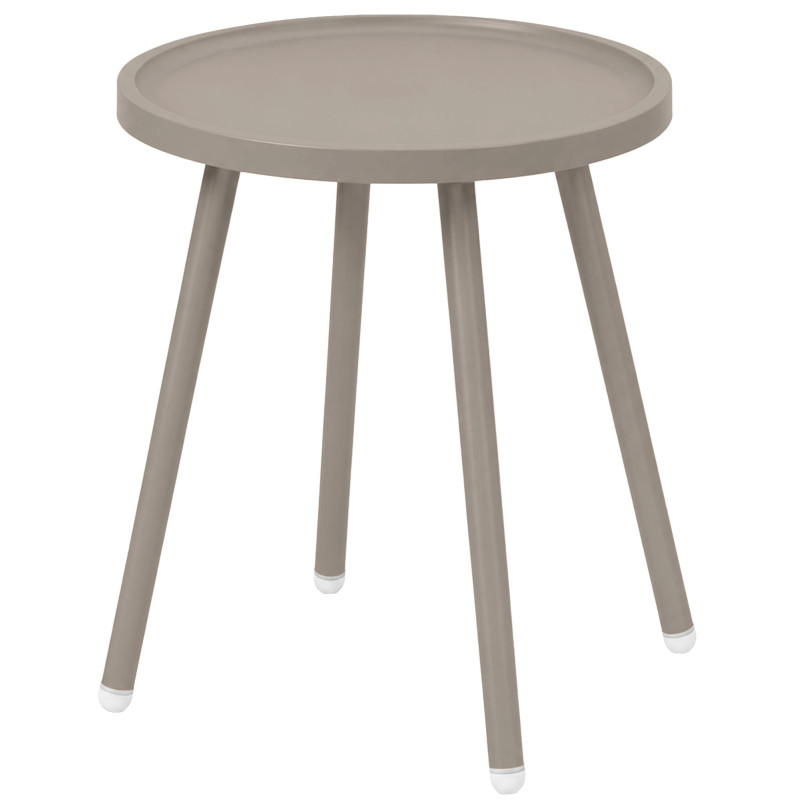 Table d’appoint ronde taupe en polypropylène et acier Ø40x45 cm Silulia  - 1