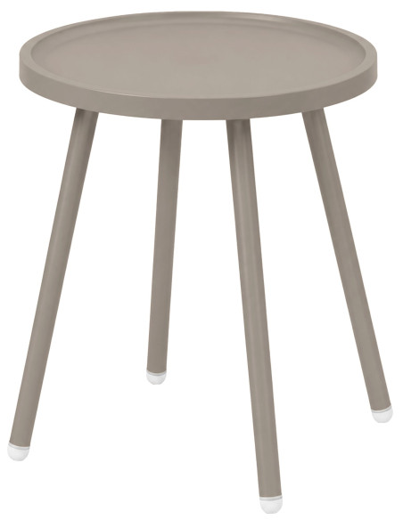 Table d’appoint ronde taupe en polypropylène et acier Ø40x45 cm Silulia  - 1