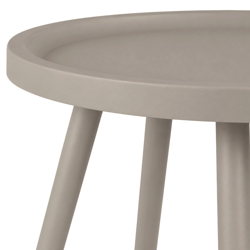 Table d’appoint ronde taupe en polypropylène et acier Ø40x45 cm Silulia  - 2