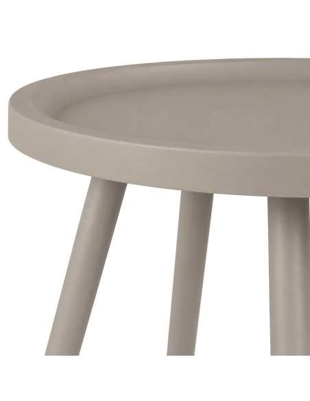 Table d’appoint ronde taupe en polypropylène et acier Ø40x45 cm Silulia  - 2