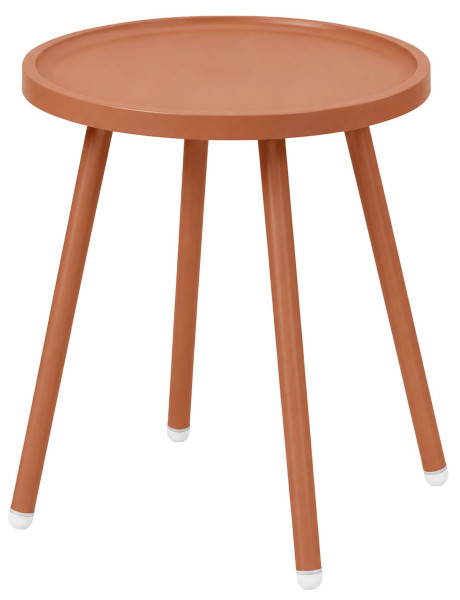 Table d’appoint ronde terracotta en polypropylène et acier Ø40x45 cm Silulia  - 1