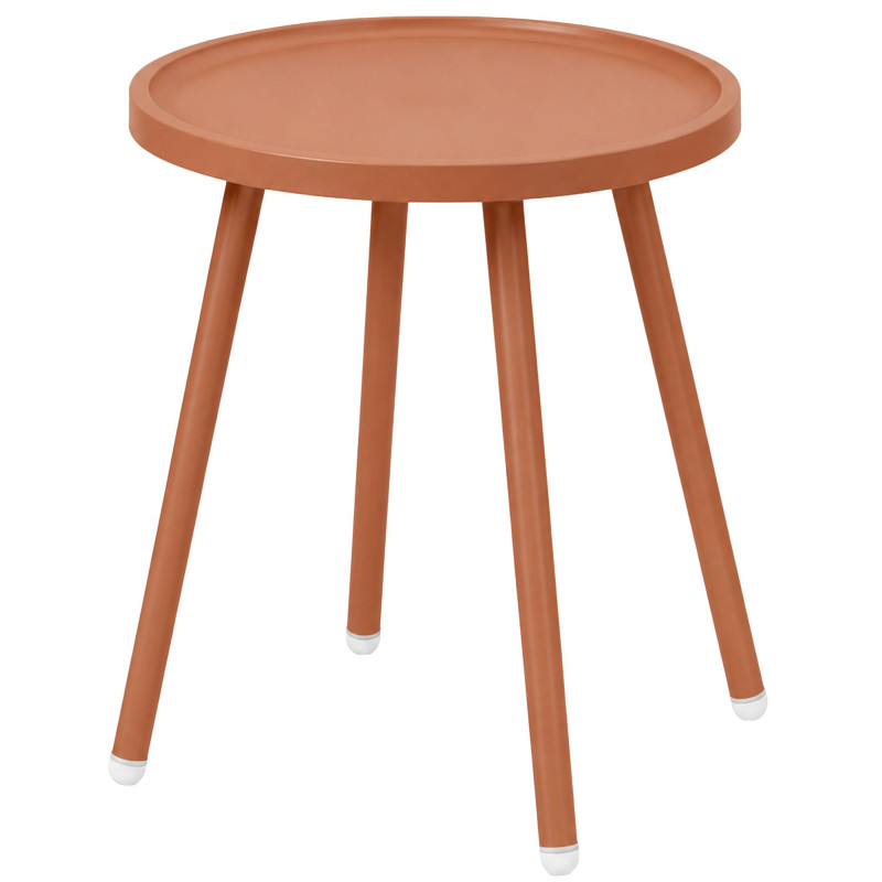 Table d’appoint ronde terracotta en polypropylène et acier Ø40x45 cm Silulia  - 1