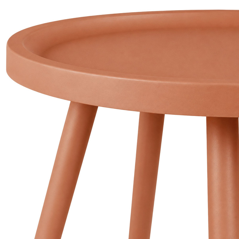 Table d’appoint ronde terracotta en polypropylène et acier Ø40x45 cm Silulia  - 2
