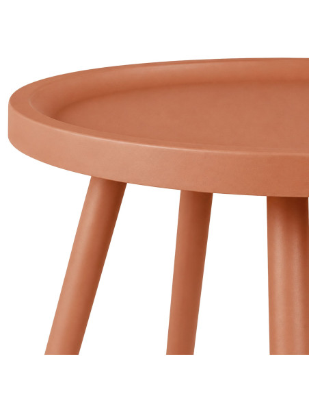 Table d’appoint ronde terracotta en polypropylène et acier Ø40x45 cm Silulia  - 2