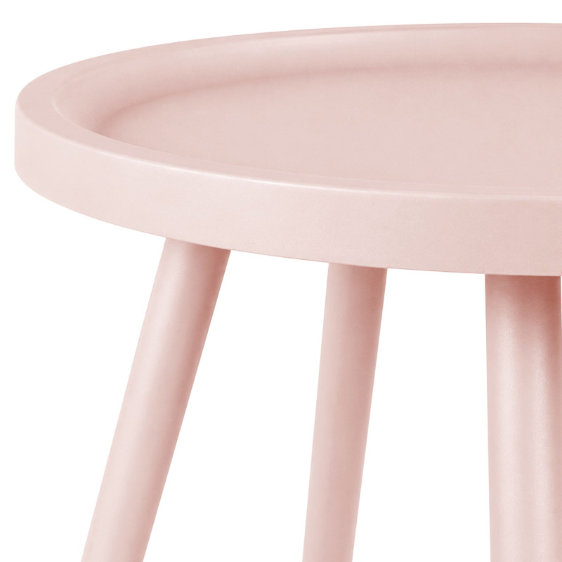 Table d’appoint ronde rose poudré en polypropylène et acier Ø40x45 cm Silulia  - 2