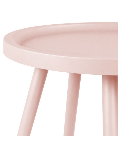 Table d’appoint ronde rose poudré en polypropylène et acier Ø40x45 cm Silulia  - 2