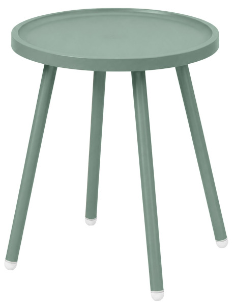 Table d’appoint ronde vert olive en polypropylène et acier Ø40x45 cm Silulia  - 1