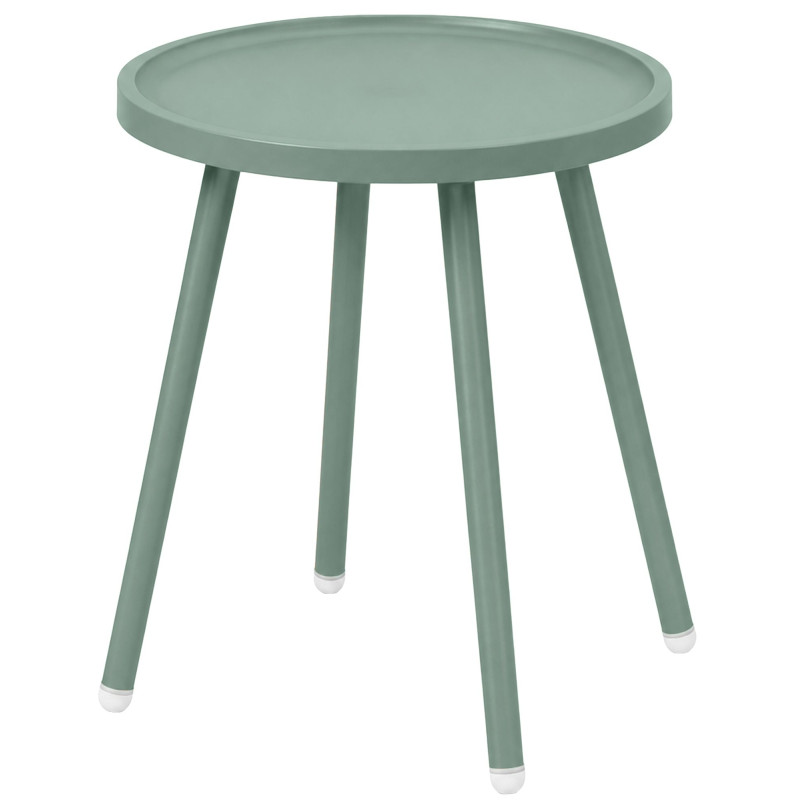 Table d’appoint ronde vert olive en polypropylène et acier Ø40x45 cm Silulia  - 1