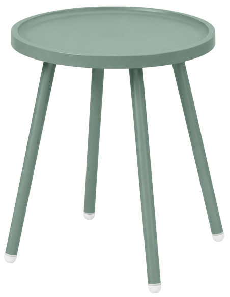 Table d’appoint ronde vert olive en polypropylène et acier Ø40x45 cm Silulia  - 1