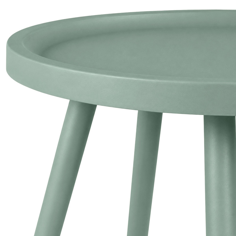 Table d’appoint ronde vert olive en polypropylène et acier Ø40x45 cm Silulia  - 2