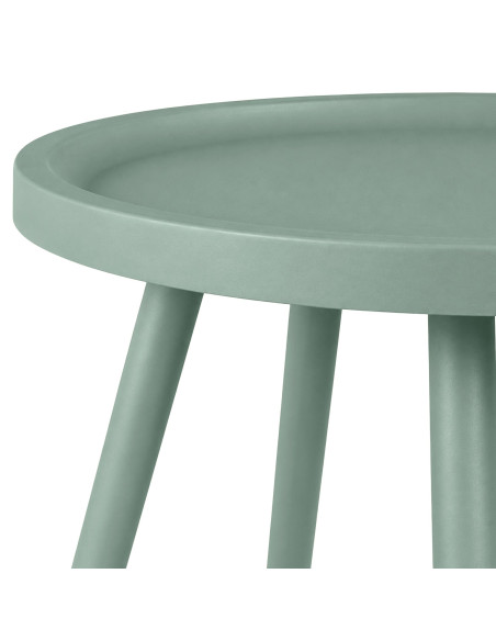 Table d’appoint ronde vert olive en polypropylène et acier Ø40x45 cm Silulia  - 2