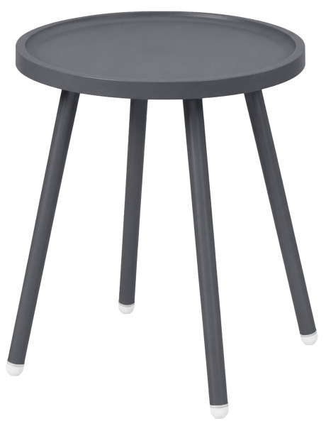 Table d’appoint ronde gris anthracite en polypropylène et acier Ø40x45 cm Silulia  - 1