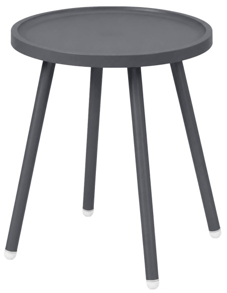 Table d’appoint ronde gris anthracite en polypropylène et acier Ø40x45 cm Silulia  - 1