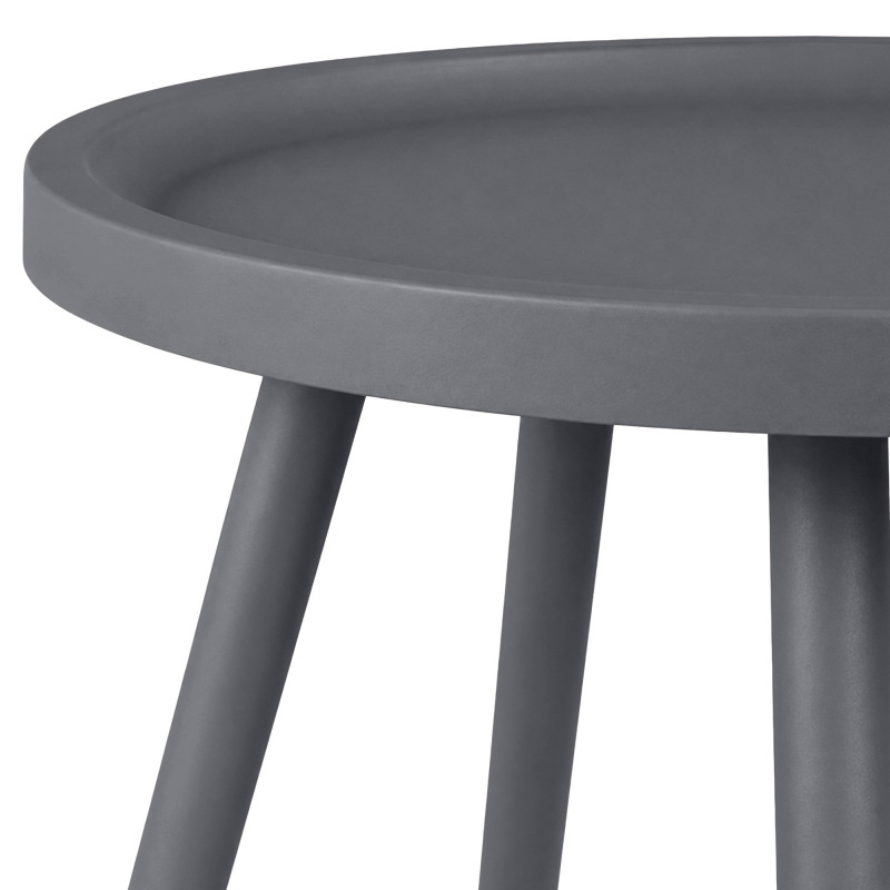 Table d’appoint ronde gris anthracite en polypropylène et acier Ø40x45 cm Silulia  - 2