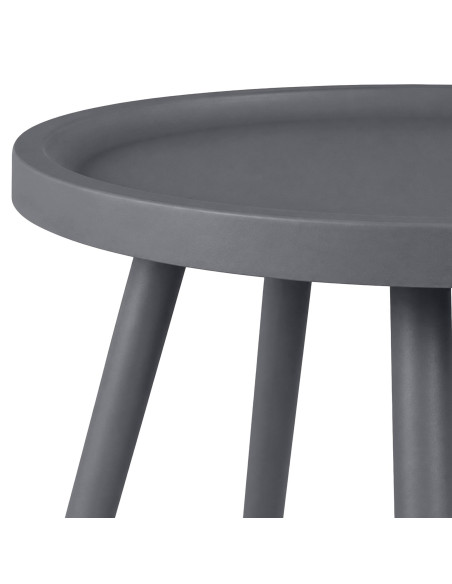 Table d’appoint ronde gris anthracite en polypropylène et acier Ø40x45 cm Silulia  - 2