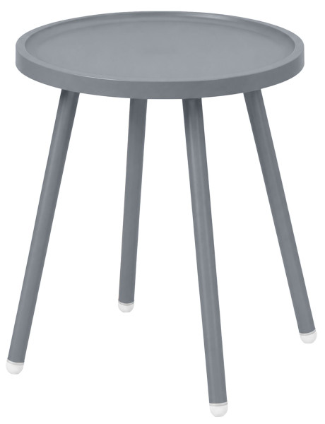 Table d’appoint ronde grise en polypropylène et acier Ø40x45 cm Silulia  - 1