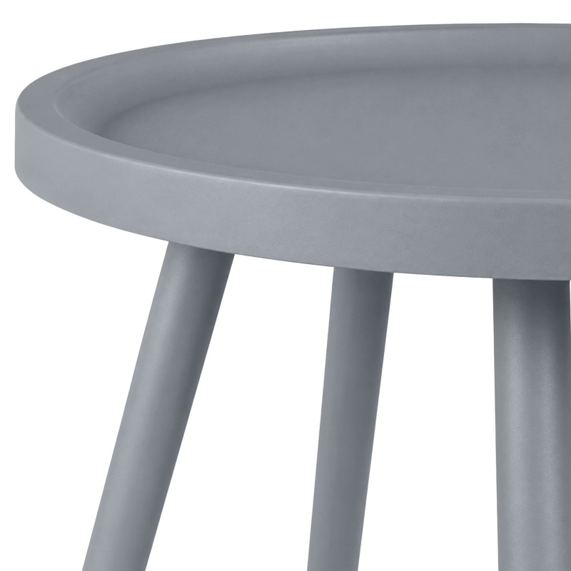 Table d’appoint ronde grise en polypropylène et acier Ø40x45 cm Silulia  - 2