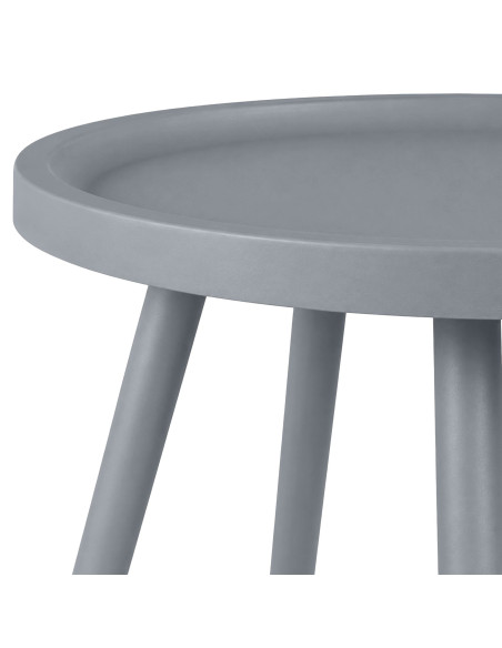 Table d’appoint ronde grise en polypropylène et acier Ø40x45 cm Silulia  - 2