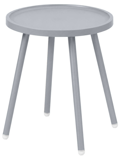 Table d’appoint ronde gris clair en polypropylène et acier Ø40x45 cm Silulia  - 1