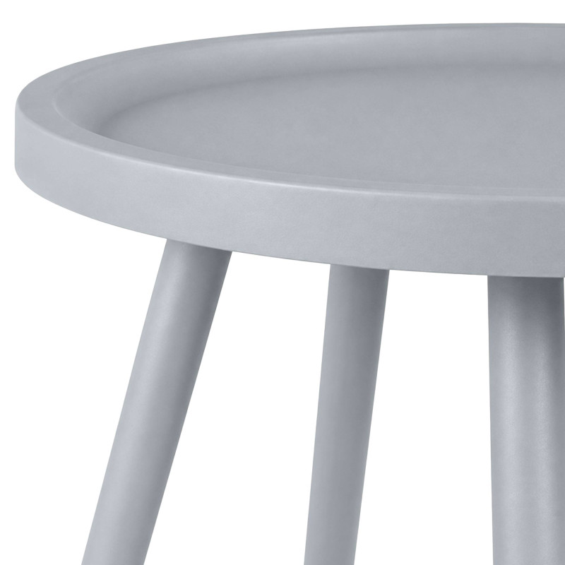 Table d’appoint ronde gris clair en polypropylène et acier Ø40x45 cm Silulia  - 2