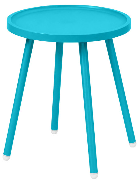 Table d’appoint ronde bleu turquoise en polypropylène et acier Ø40x45 cm Silulia  - 1