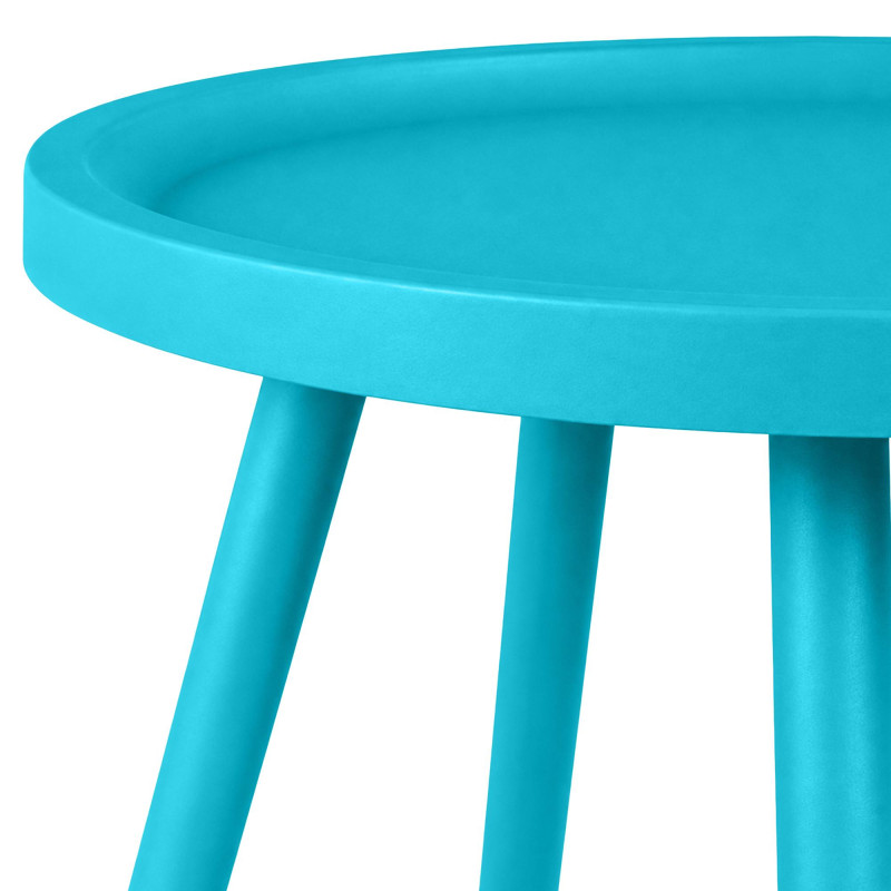 Table d’appoint ronde bleu turquoise en polypropylène et acier Ø40x45 cm Silulia  - 2