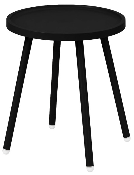 Table d’appoint ronde noire en polypropylène et acier Ø40x45 cm Silulia  - 1