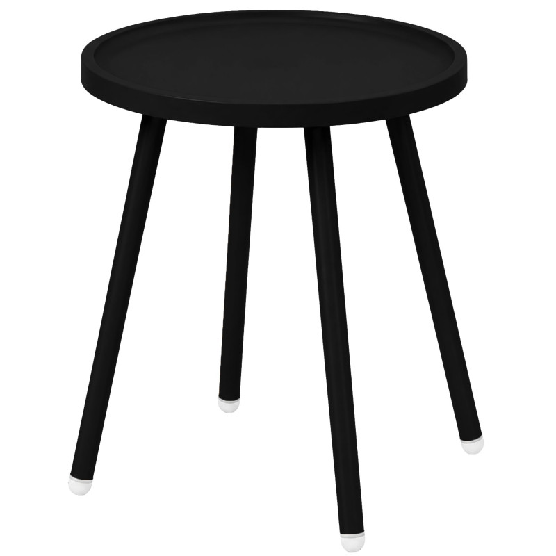 Table d’appoint ronde noire en polypropylène et acier Ø40x45 cm Silulia  - 1