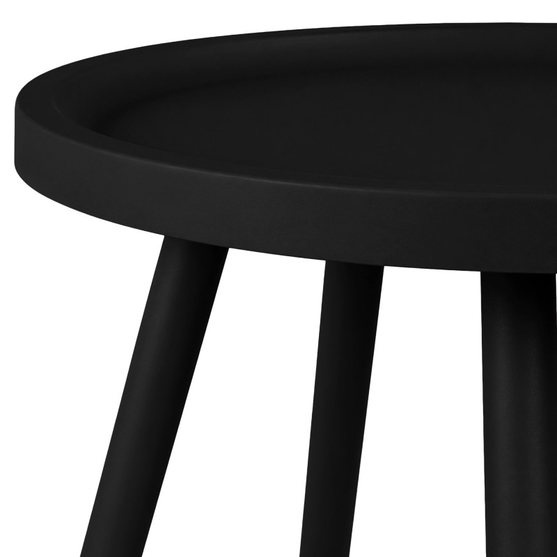Table d’appoint ronde noire en polypropylène et acier Ø40x45 cm Silulia  - 2