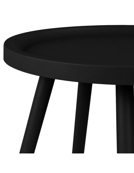 Table d’appoint ronde noire en polypropylène et acier Ø40x45 cm Silulia  - 2