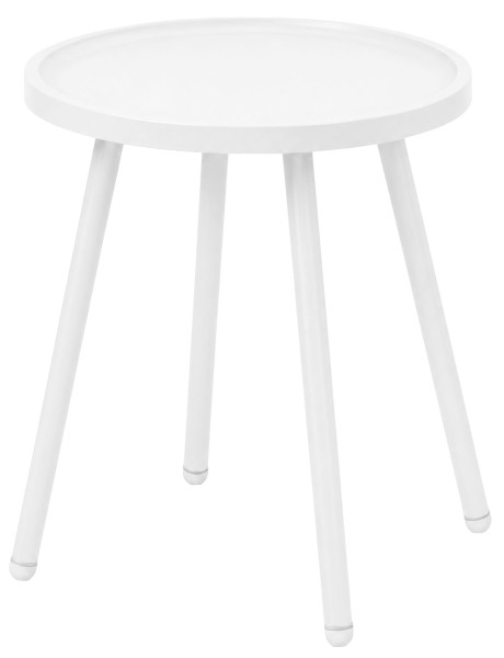 Table d’appoint ronde blanche en polypropylène et acier Ø40x45 cm Silulia  - 1
