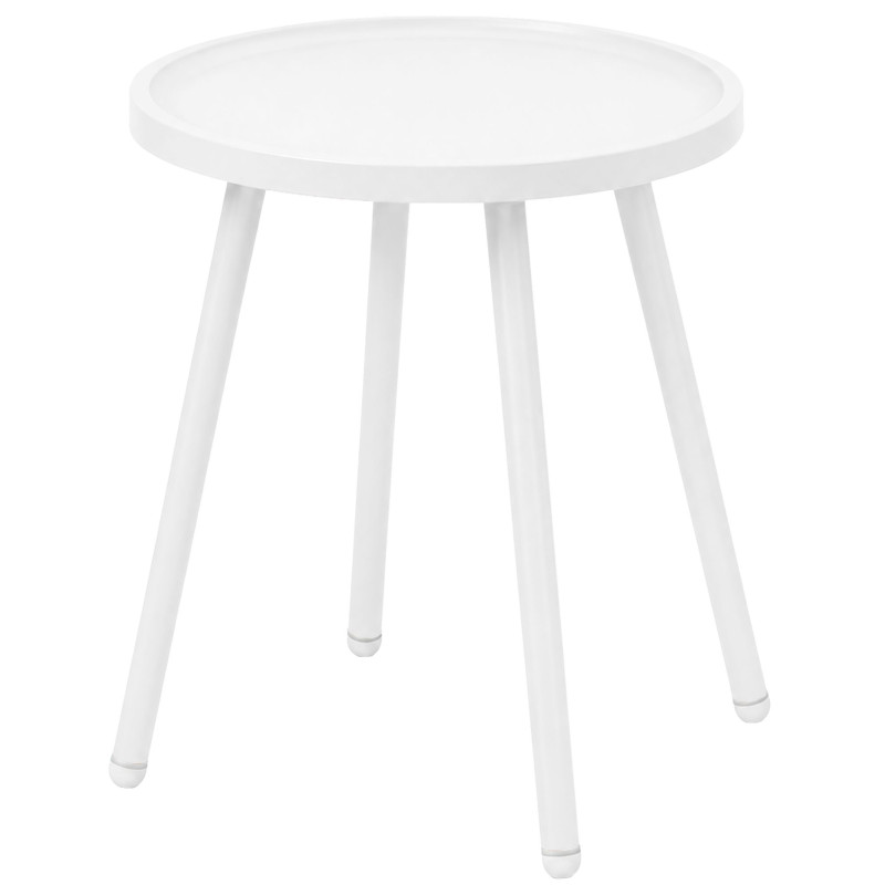 Table d’appoint ronde blanche en polypropylène et acier Ø40x45 cm Silulia  - 1