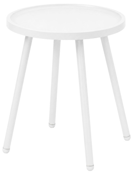 Table d’appoint ronde blanche en polypropylène et acier Ø40x45 cm Silulia  - 1